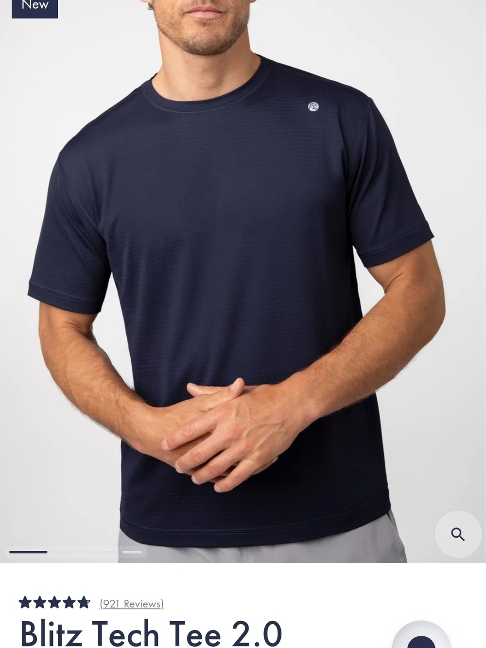 Rhoback Blitz Tech Tee 2.0 - Fleet Navy Blue - Men's Size S(Excellent Condition)